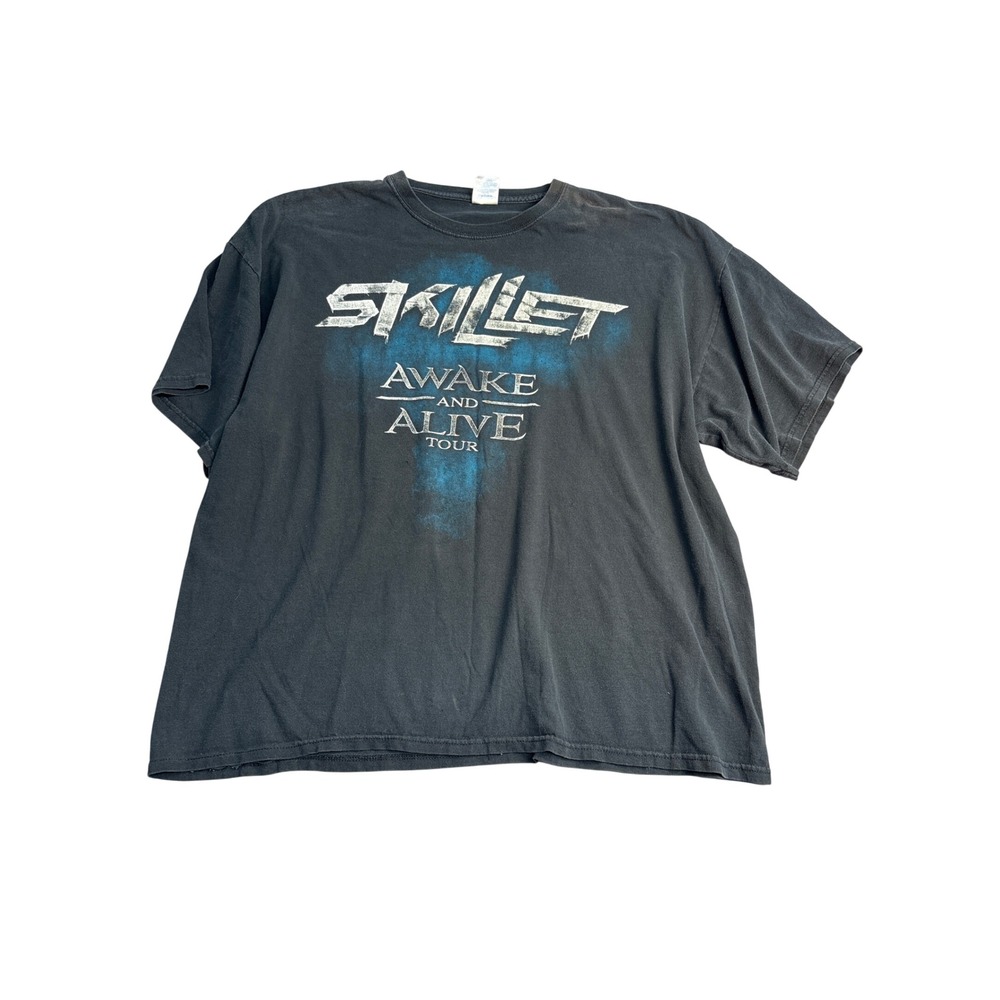 Skillet Awake and Alive Tour T-Shirt Mens 2XL Black Short Sleeve Band Tee